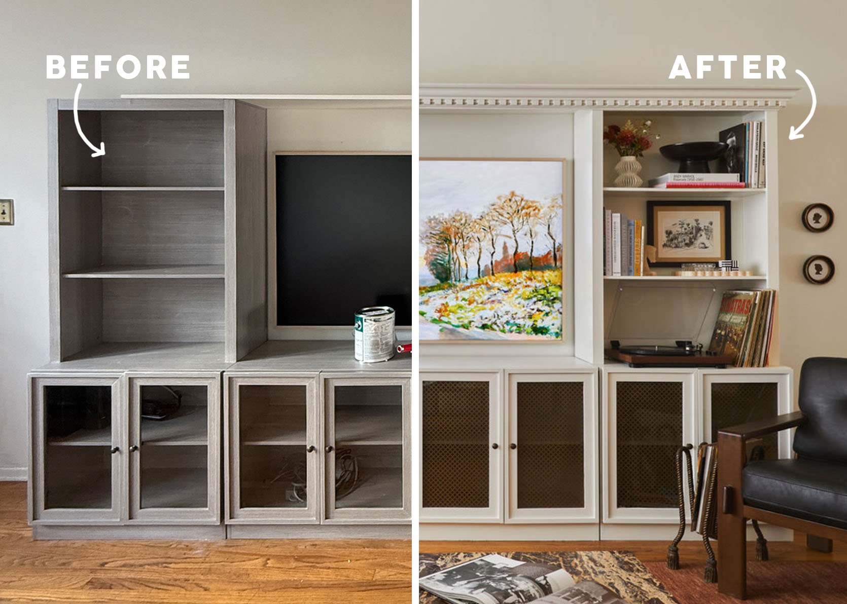How Mallory Created A Renter-Friendly Built-In Bookcase For Only $600